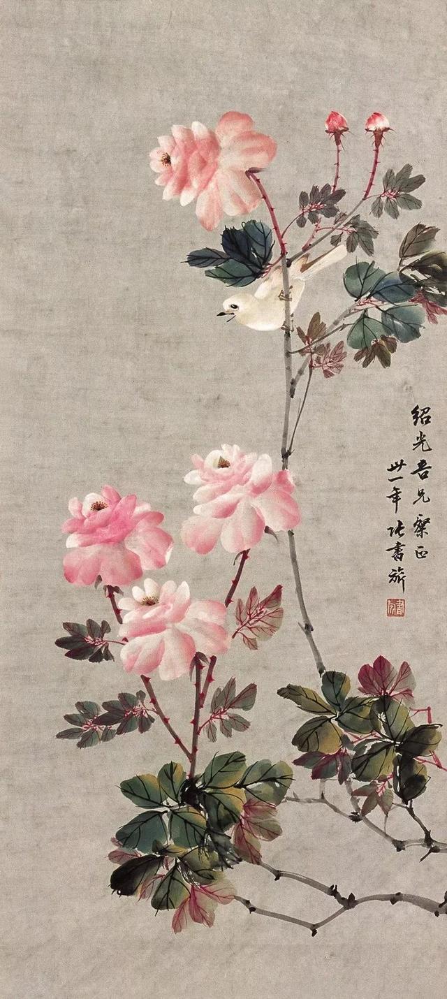 他筆下的花鳥，大氣磅礴