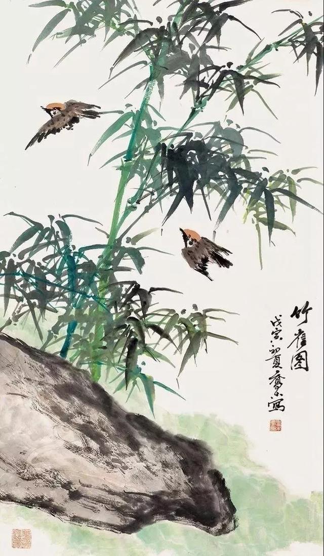 這三位畫竹，真美