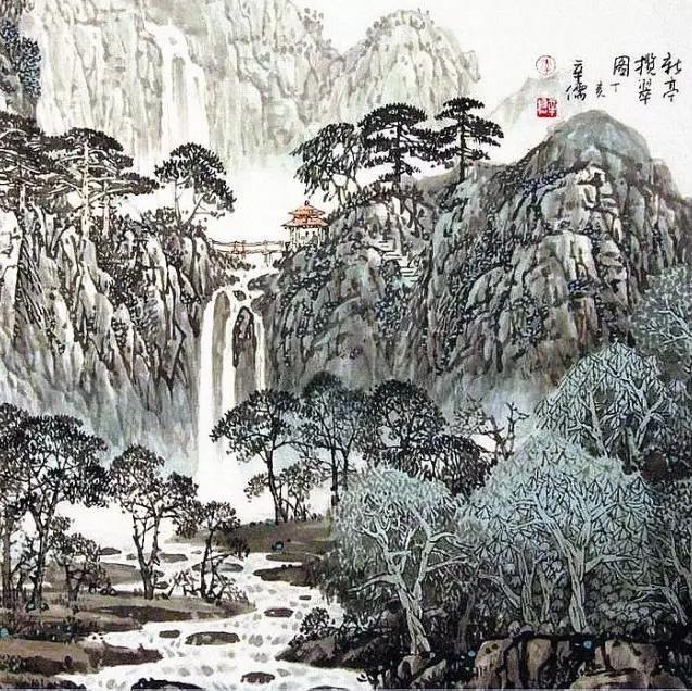 蒼鬱之景，山水畫