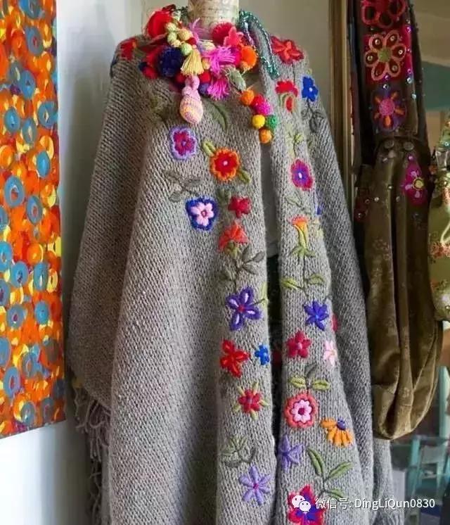 「刺繡作品」毛線繡帽子、手套和衣服等作品欣賞